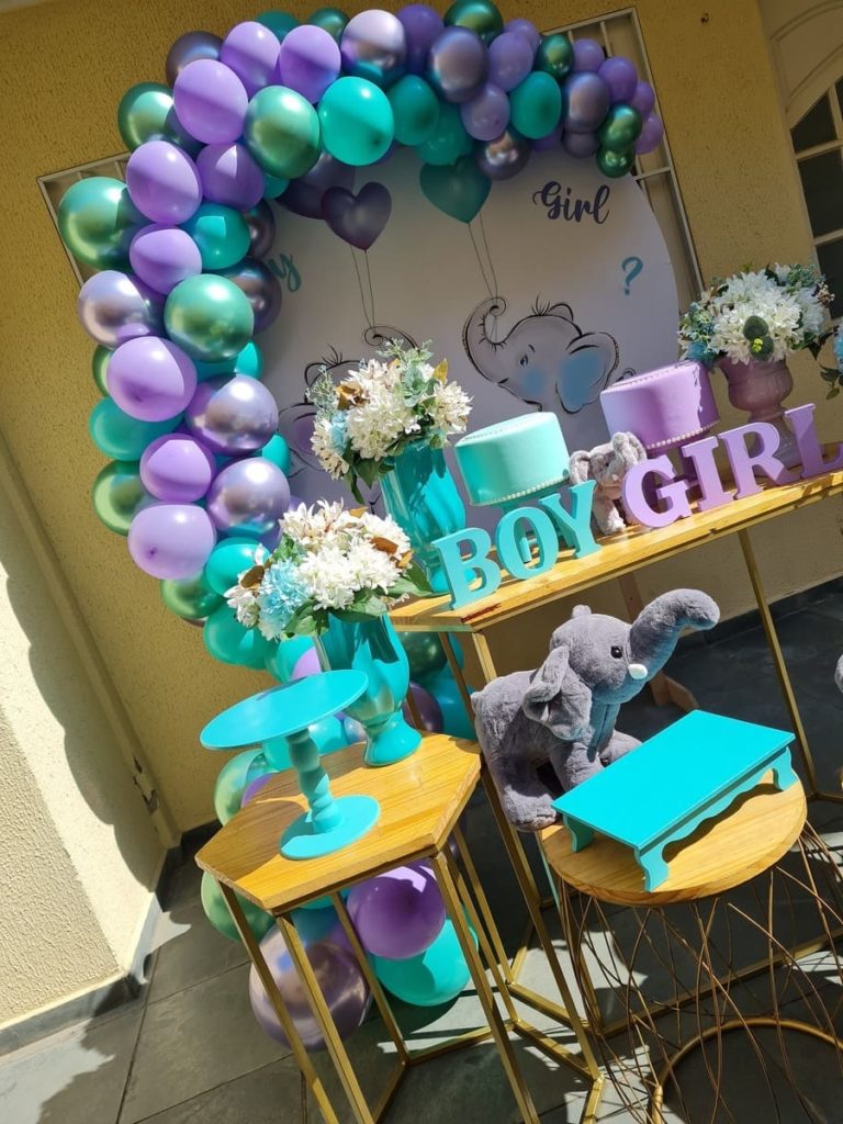 Aluguel Mini Table Chá Revelação Verde e Lilas (4)